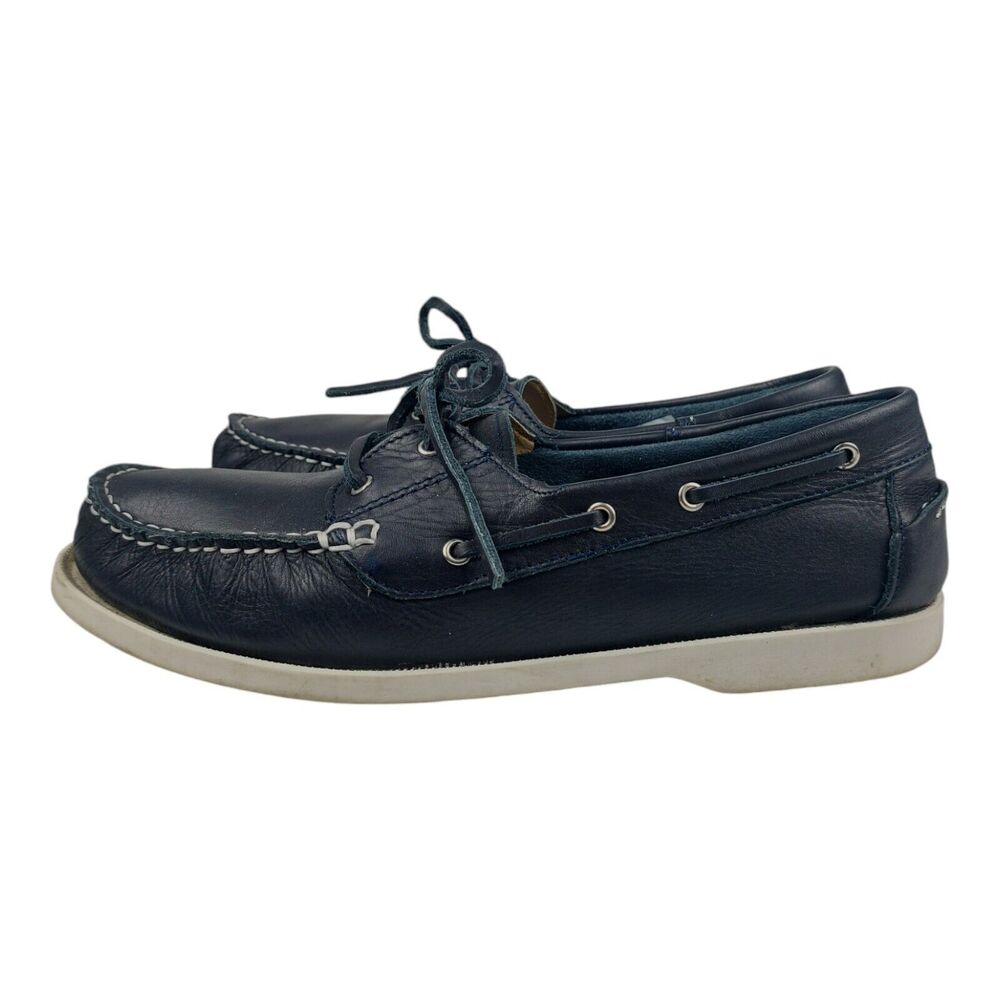 Soul Of Africa Womens Leather Boat Shoes Size 9 Blue White - Picture 2 of 9